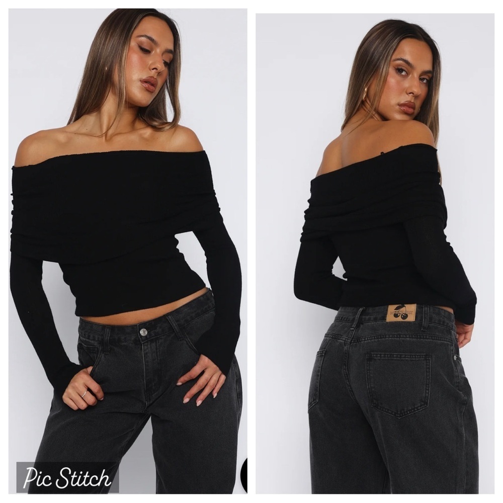 NWT White Fox Take the Reigns long sleeve off the shoulder top